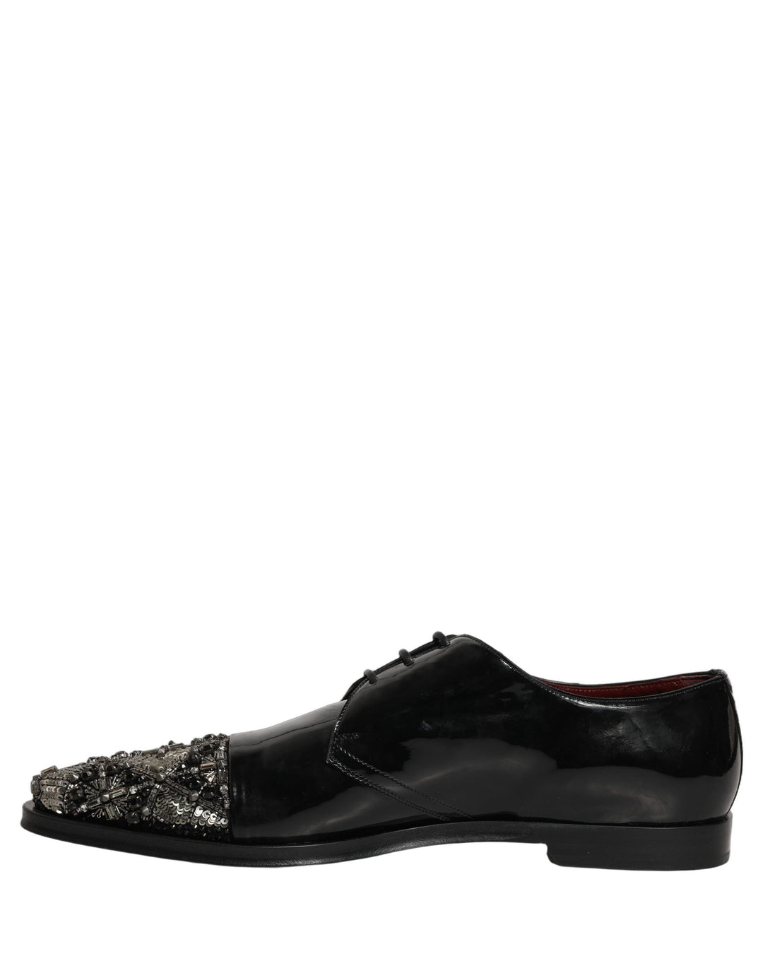 Dolce &amp; Gabbana Black Embellished Derby Dress Formal Shoes