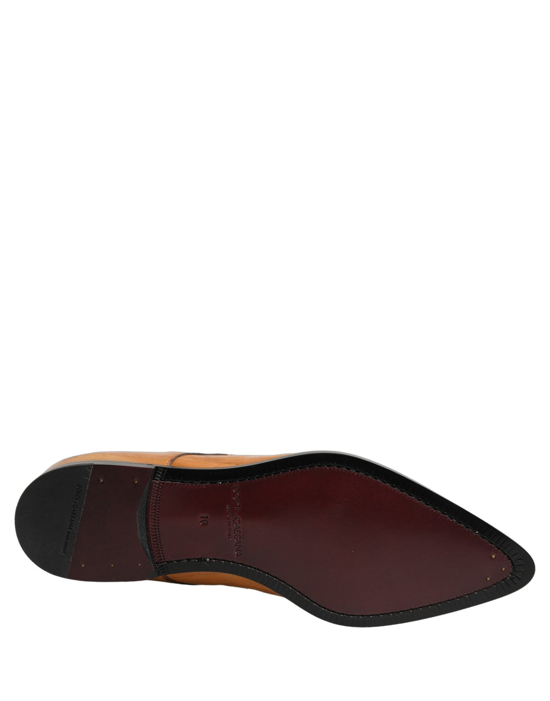 Dolce &amp; Gabbana Brown Leather Lace Up Men Derby Dress Shoes
