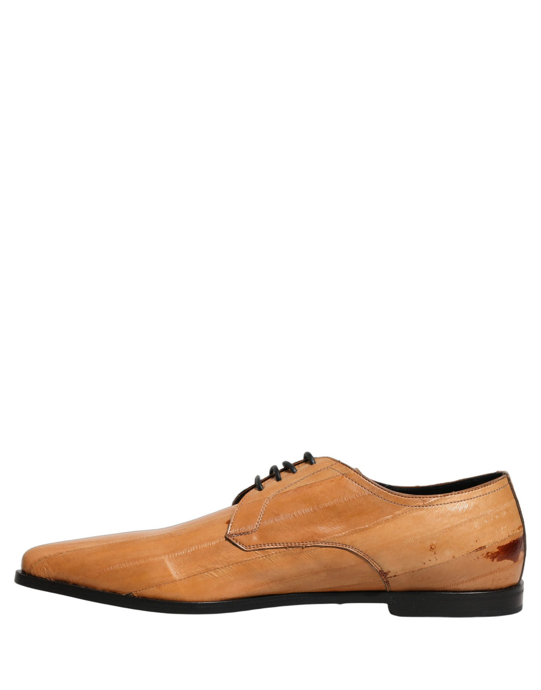Dolce &amp; Gabbana Brown Leather Lace Up Men Derby Dress Shoes