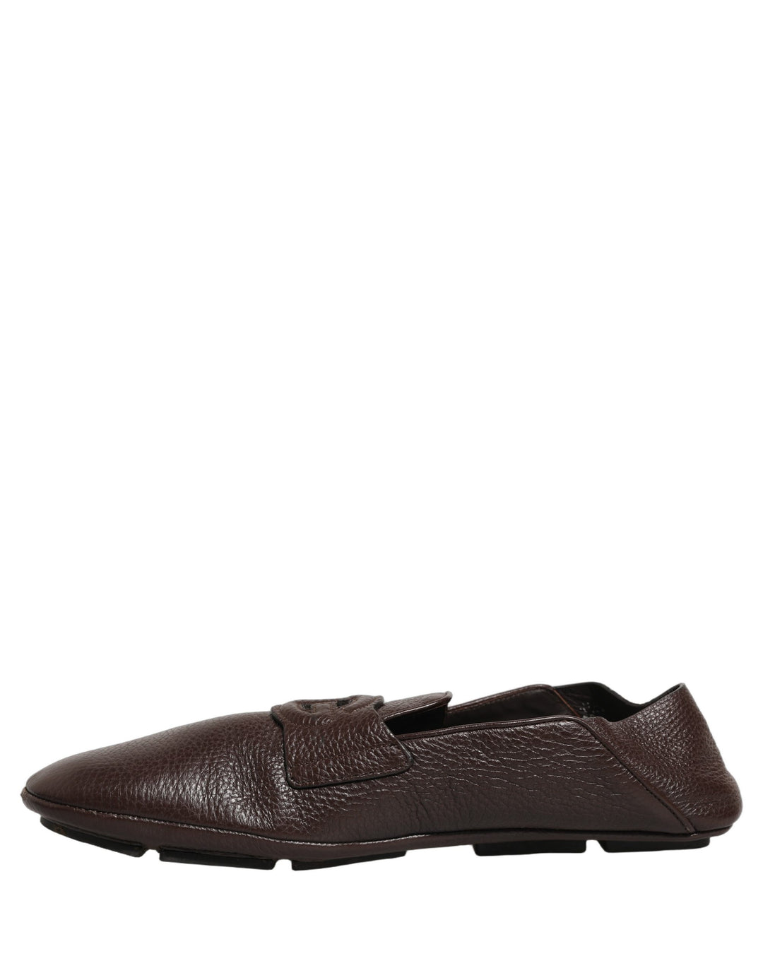 Dolce &amp; Gabbana Brown Deerskin Leather Driver Loafers Shoes