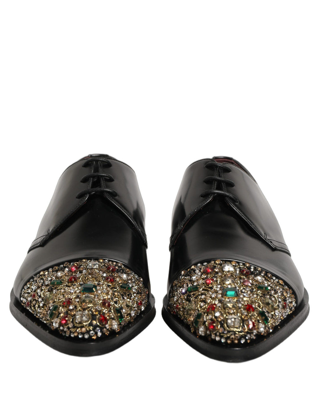 Dolce &amp; Gabbana Black Embellished Derby Dress Formal Shoes