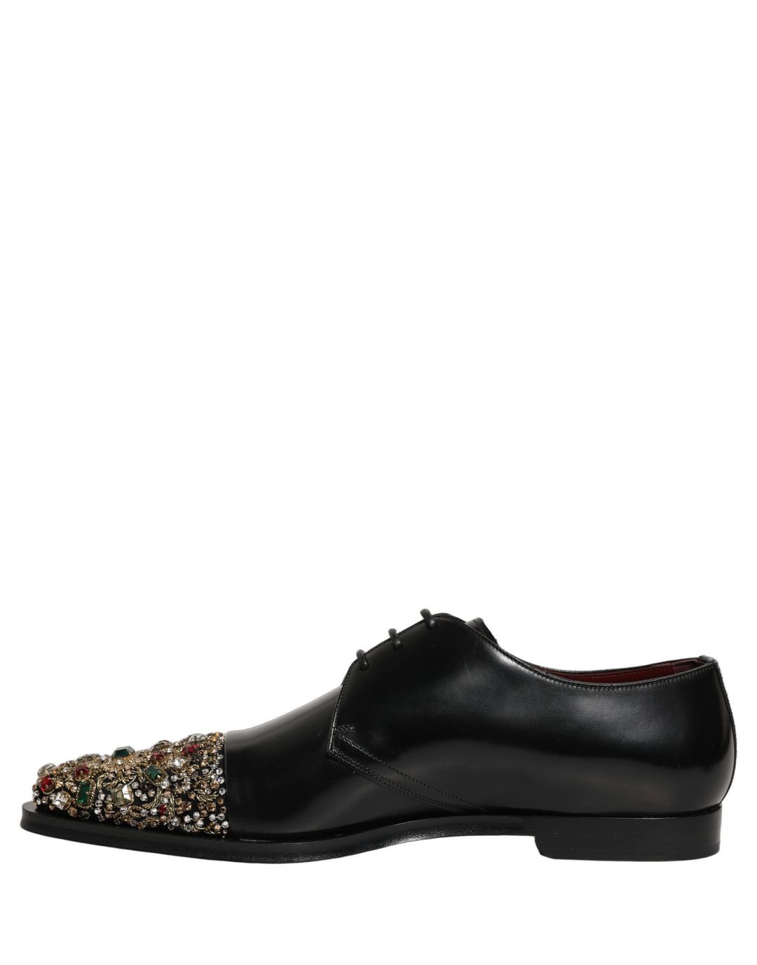 Dolce &amp; Gabbana Black Embellished Derby Dress Formal Shoes