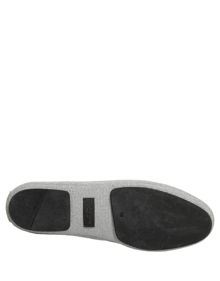 Dolce &amp; Gabbana Gray Crown Rose Angel Embroidery Loafer Shoes