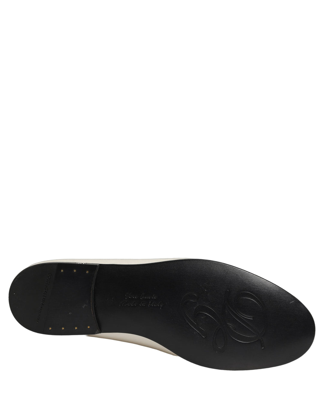 Dolce &amp; Gabbana White Satin Logo Slip On Flats Loafers Shoes