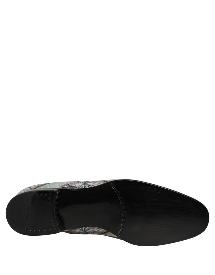 Dolce &amp; Gabbana Multicolor Velvet Baroque Dress Loafers Shoes