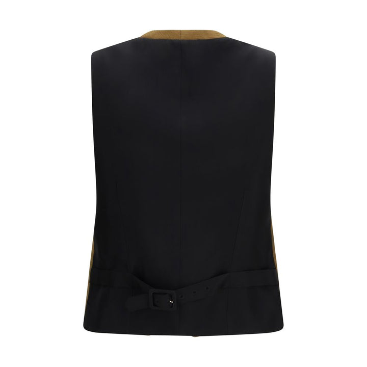Burberry Brown Wool Oves Aries Sleeveless Jacket