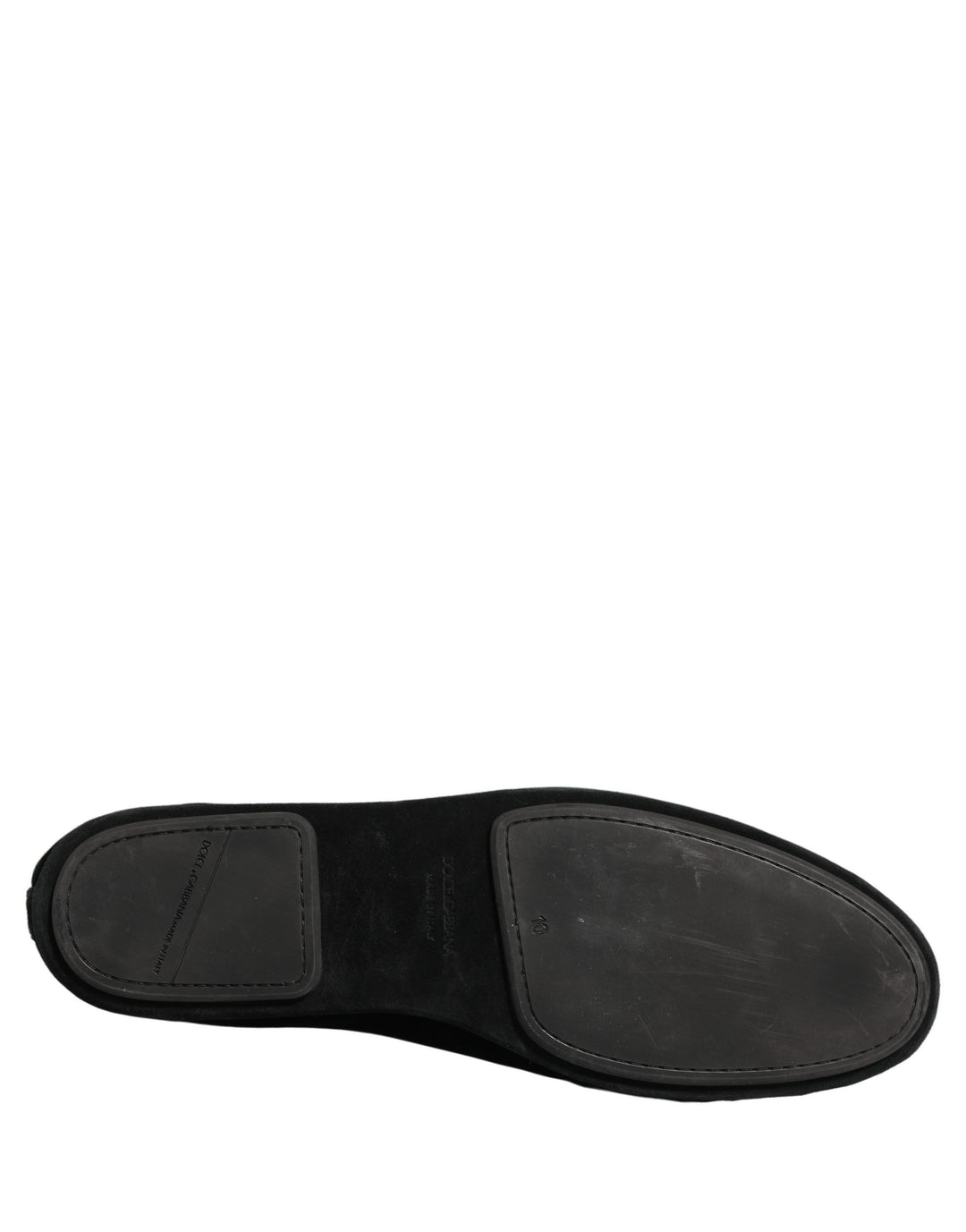Dolce &amp; Gabbana Black Crown Embellished Dress Loafers Shoes