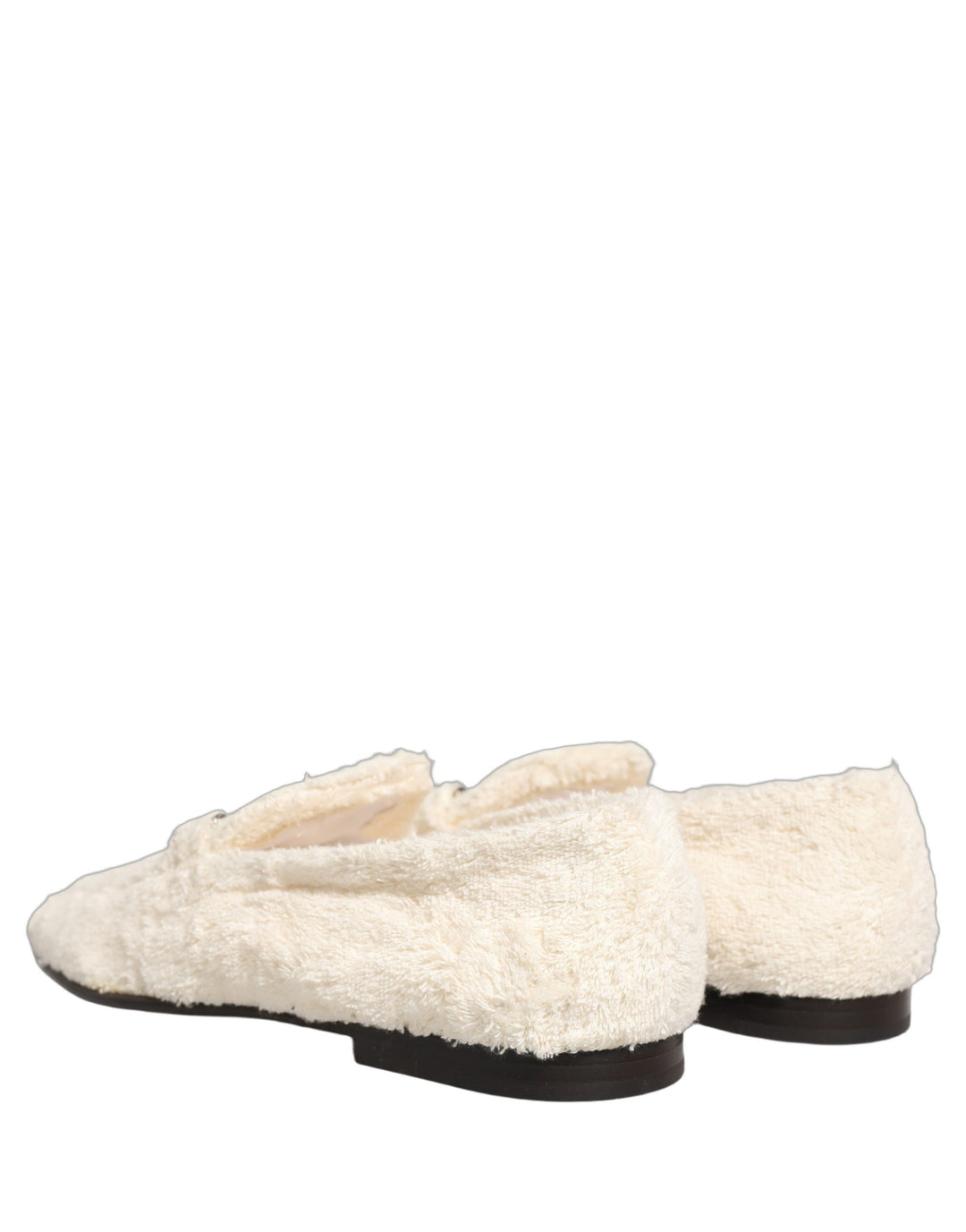 Dolce &amp; Gabbana White Fur Shearling Men Dress Loafers Shoes