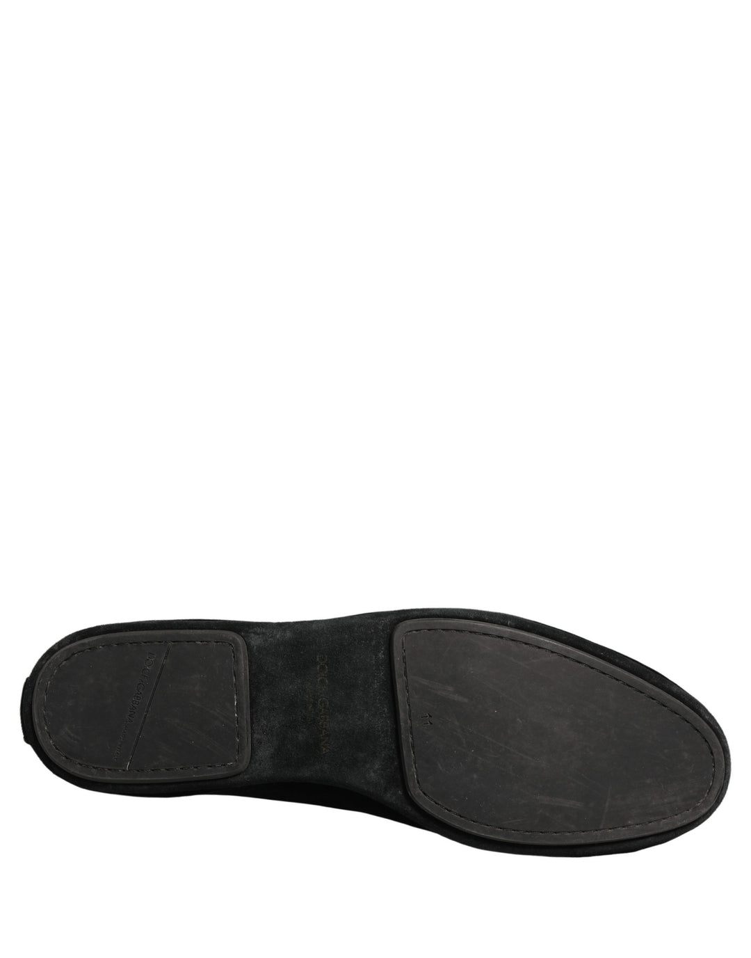 Dolce &amp; Gabbana Black Suede Embellished Dress Loafers Shoes