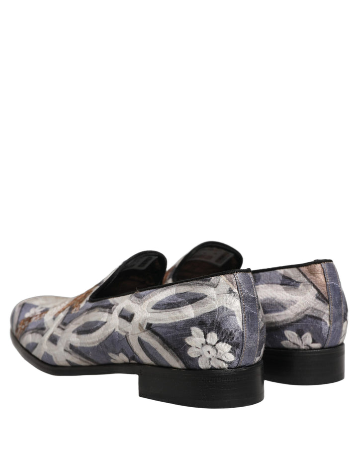 Dolce &amp; Gabbana Multicolor Floral Tapestry Embroidery Loafer Shoes