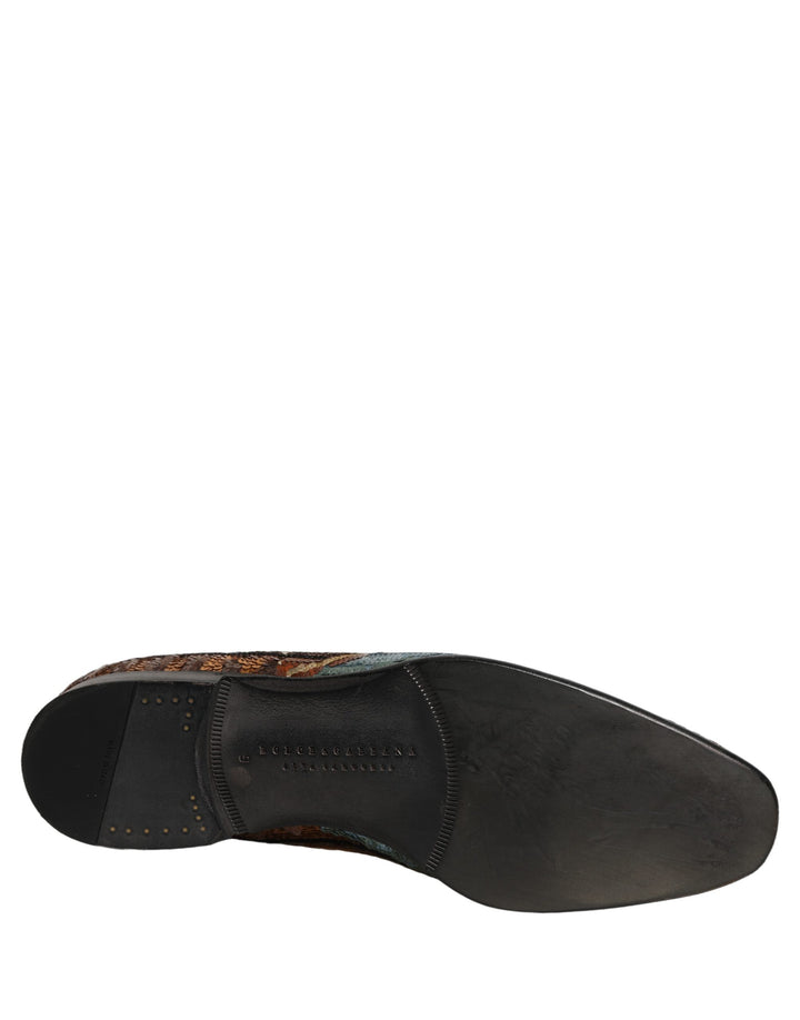 Dolce &amp; Gabbana Multicolor Embroidered Sequin Loafers Shoes