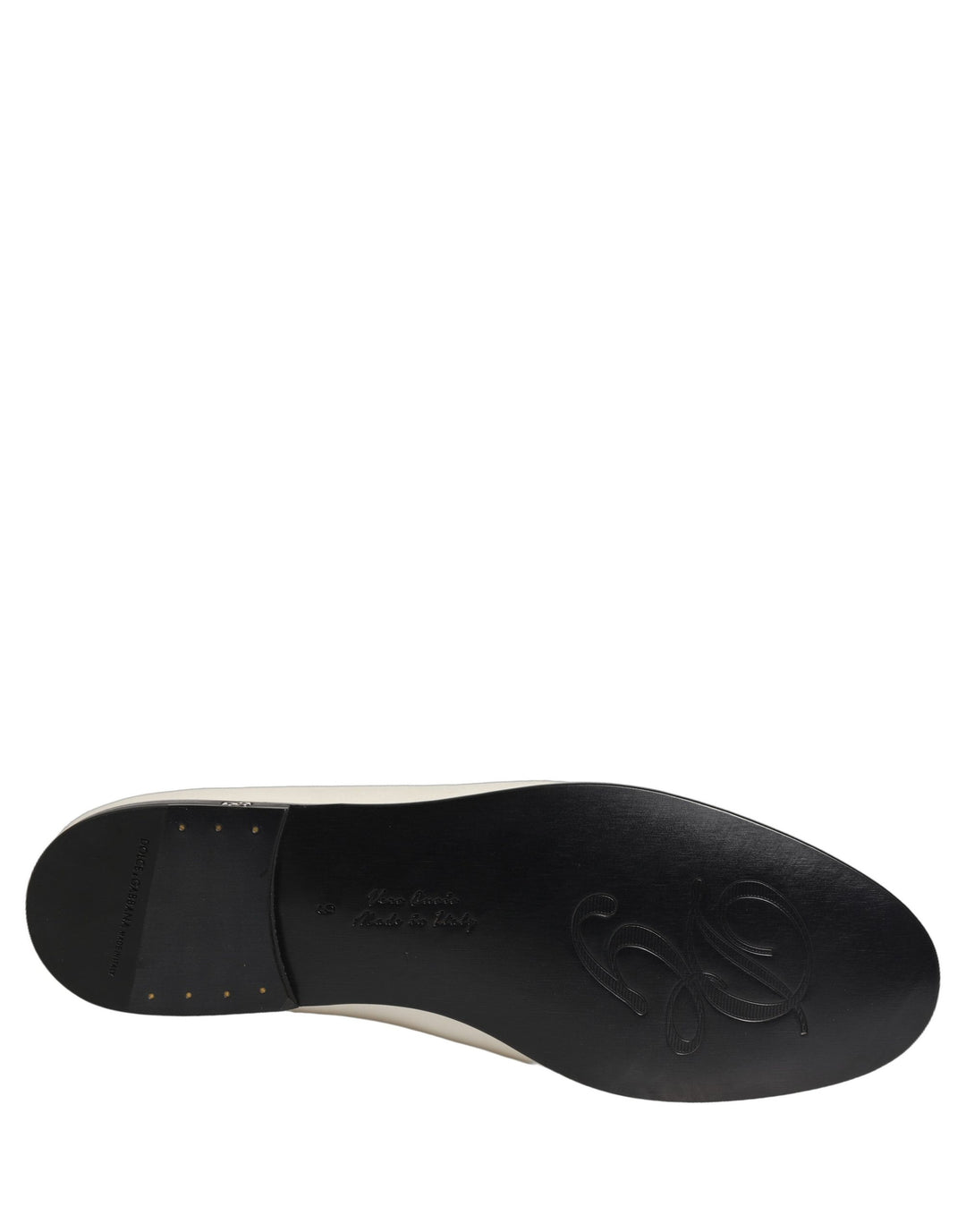Dolce &amp; Gabbana White Satin Logo Slip On Flats Loafers Shoes