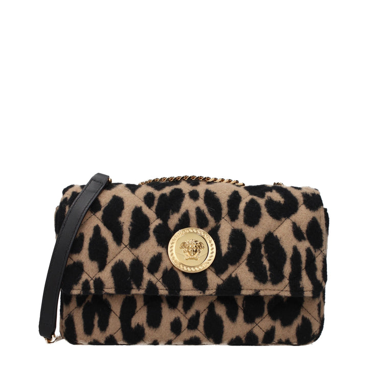 Versace - Brown Wool Shoulder Bag