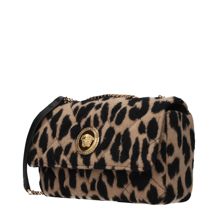 Versace - Brown Wool Shoulder Bag