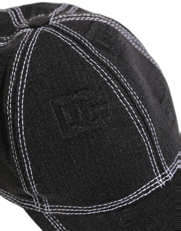 Dolce &amp; Gabbana Men Black Cotton 6 Panel Baseball Capello Hat