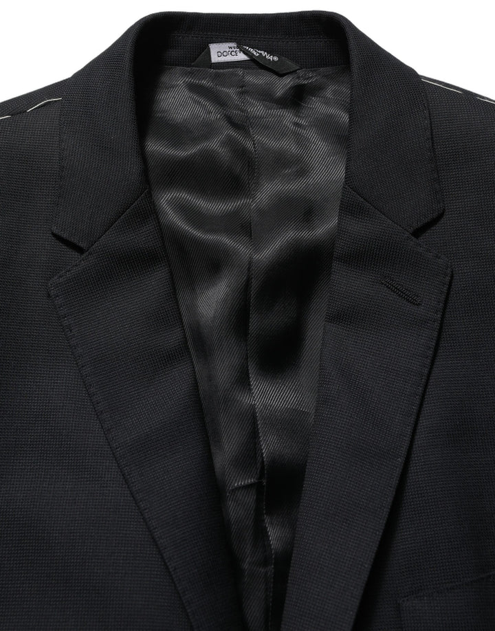 Dolce &amp; Gabbana Black Wool Single Breasted Blazer Jacket