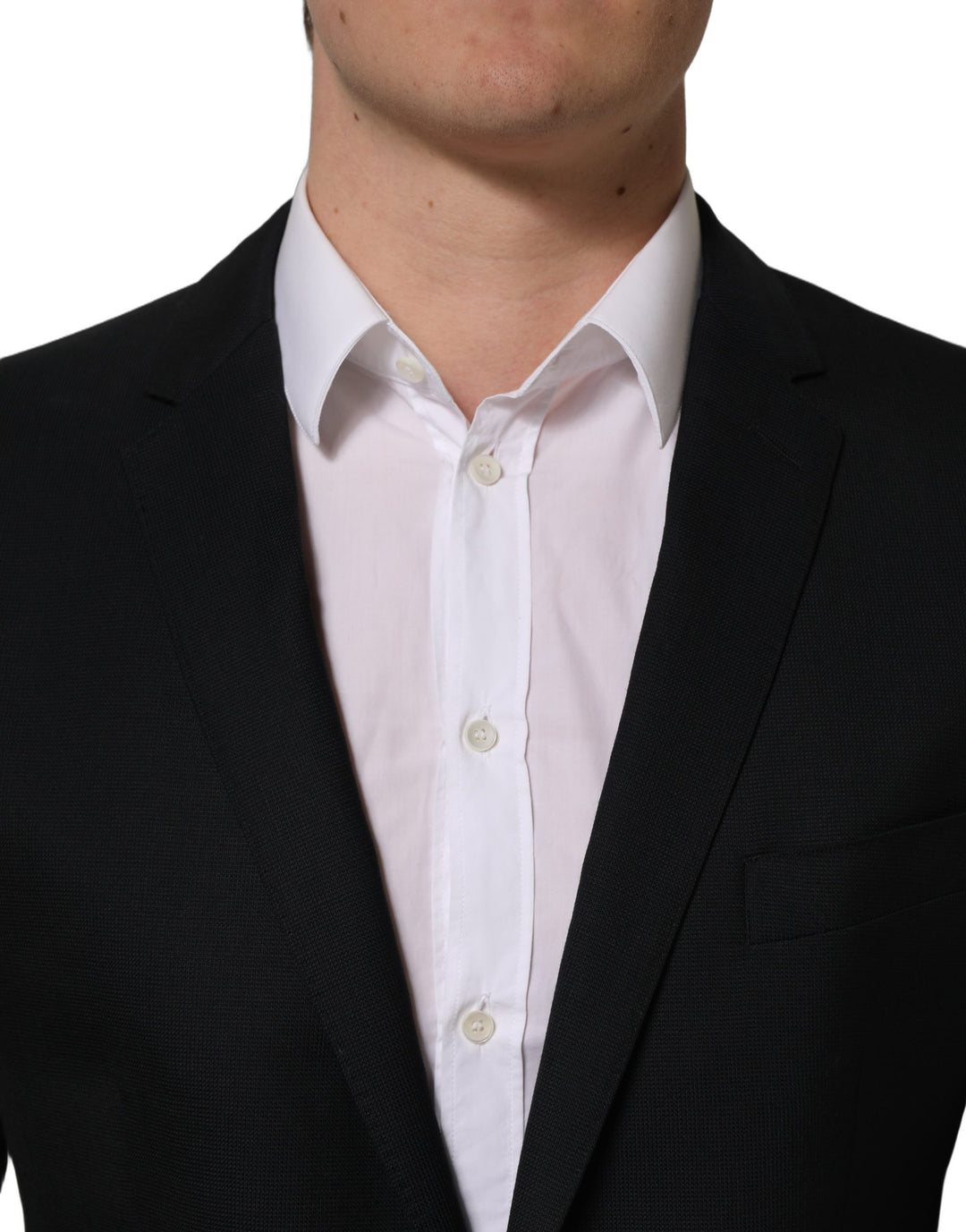 Dolce &amp; Gabbana Black Wool Single Breasted Blazer Jacket