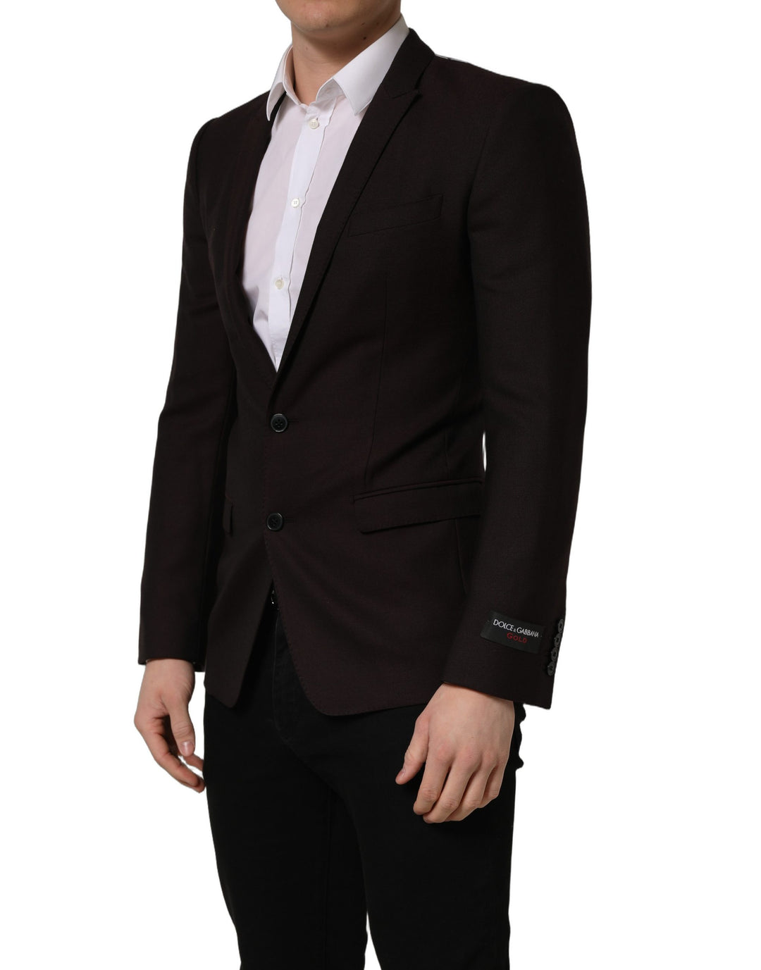 Dolce &amp; Gabbana Brown Wool GOLD Single Breasted Men Jacket