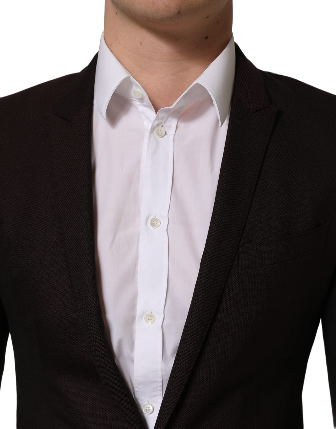 Dolce &amp; Gabbana Brown Wool GOLD Single Breasted Men Jacket
