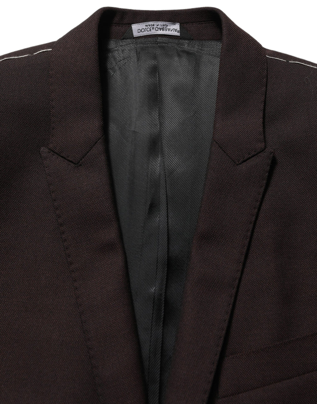 Dolce &amp; Gabbana Brown Wool GOLD Single Breasted Men Jacket