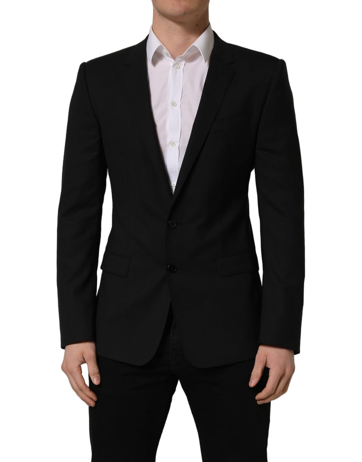 Dolce &amp; Gabbana Black Wool Single Breasted Blazer Jacket