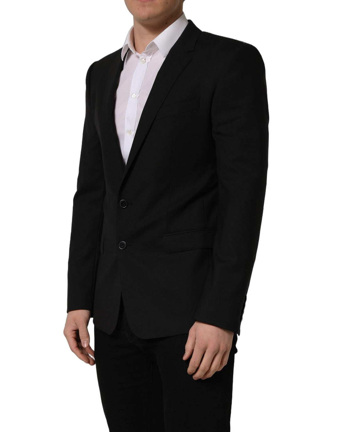 Dolce &amp; Gabbana Black Wool Single Breasted Blazer Jacket