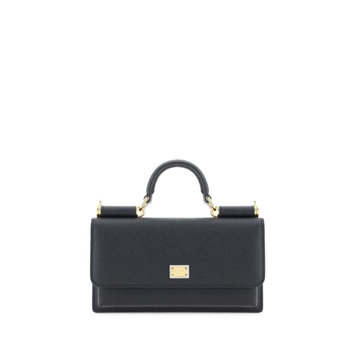 Dolce &amp; Gabbana Black Calf Leather Bos Taurus Shoulder Bag