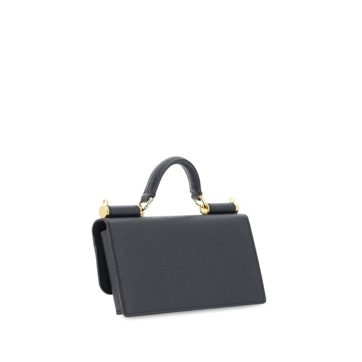 Dolce &amp; Gabbana Black Calf Leather Bos Taurus Shoulder Bag