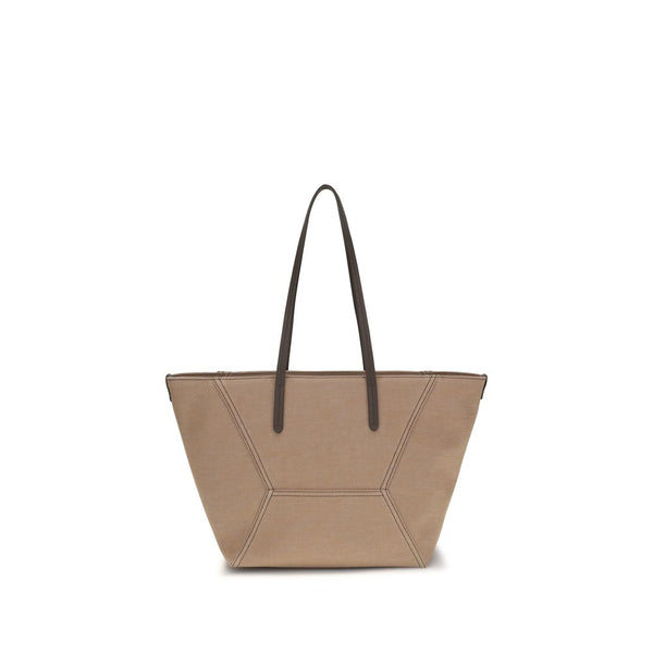 Brunello Cucinelli - Beige Cotton Shoulder Bag