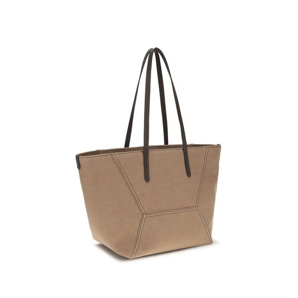 Brunello Cucinelli - Beige Cotton Shoulder Bag