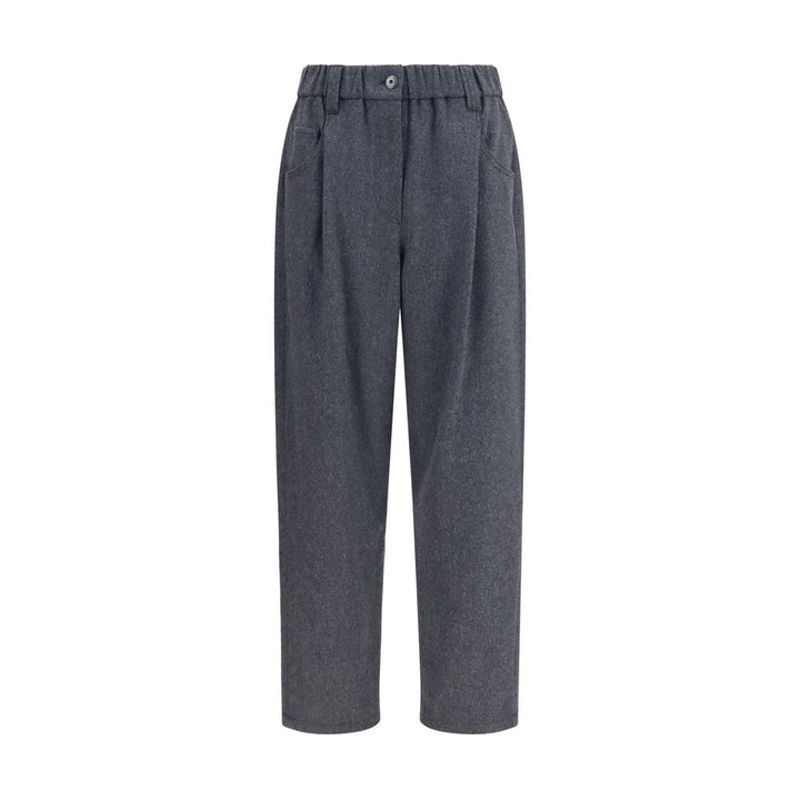 Brunello Cucinelli Gray Wool Oves Aries Casual Pants