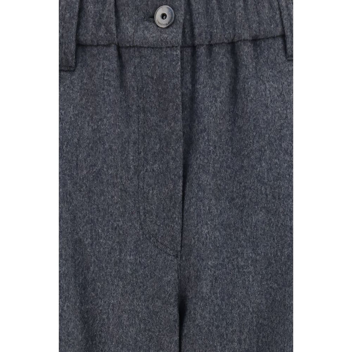 Brunello Cucinelli Gray Wool Oves Aries Casual Pants