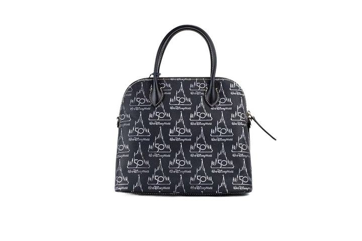 Dooney &amp; Bourke Black Walt Disney World 50th Anniversary Leather Satchel Handbag