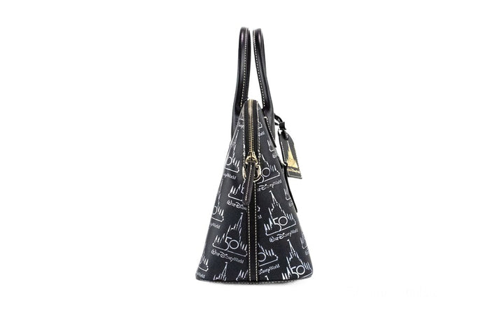 Dooney &amp; Bourke Black Walt Disney World 50th Anniversary Leather Satchel Handbag