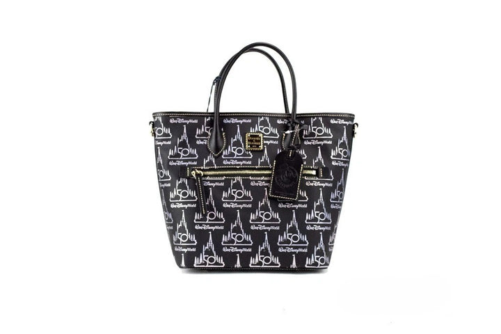 Dooney &amp; Bourke Black Walt Disney World 50th Anniversary Leather Tote Bag