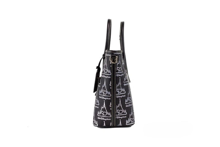 Dooney &amp; Bourke Black Walt Disney World 50th Anniversary Leather Tote Bag