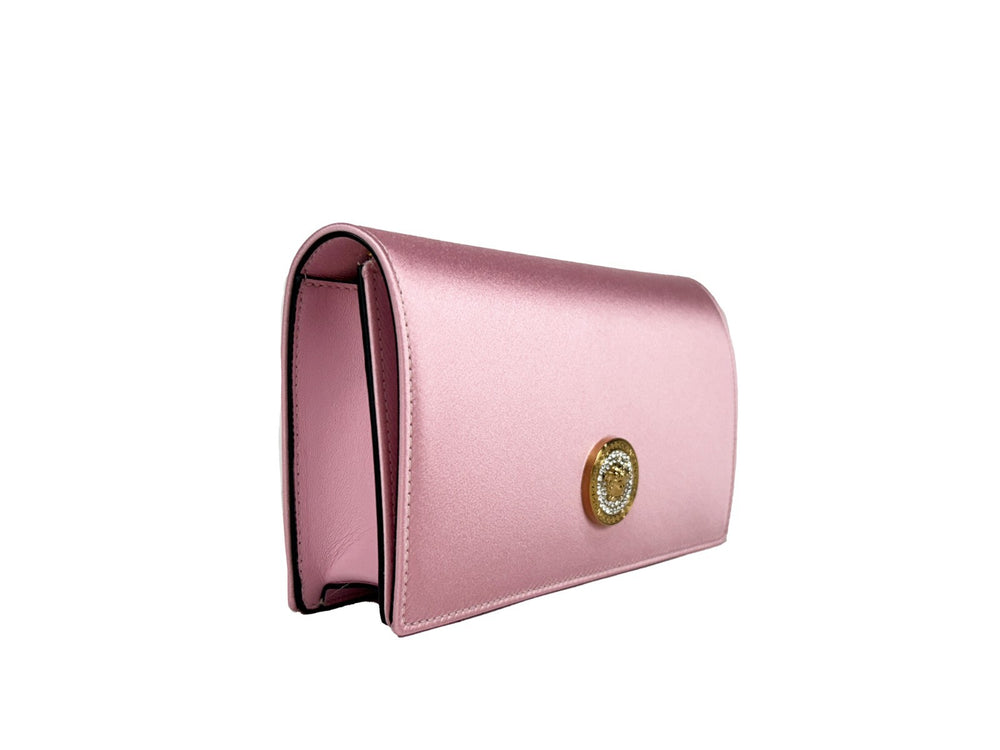 Versace - Medusa Crystal Satin Mini Chain Crossbody Bag Purse