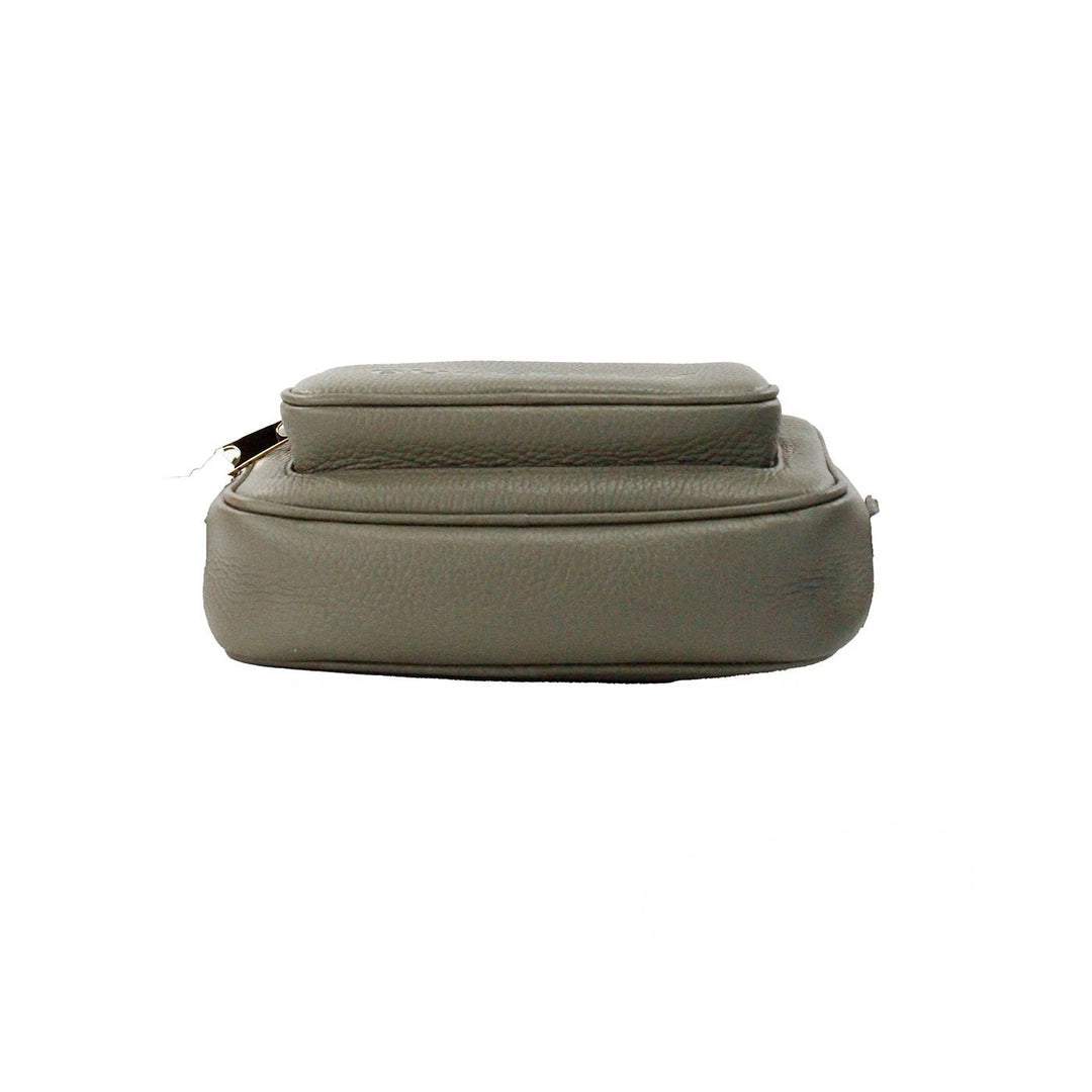 Burberry Small Branded Dark Fern Green Grainy Leather Camera Crossbody Bag
