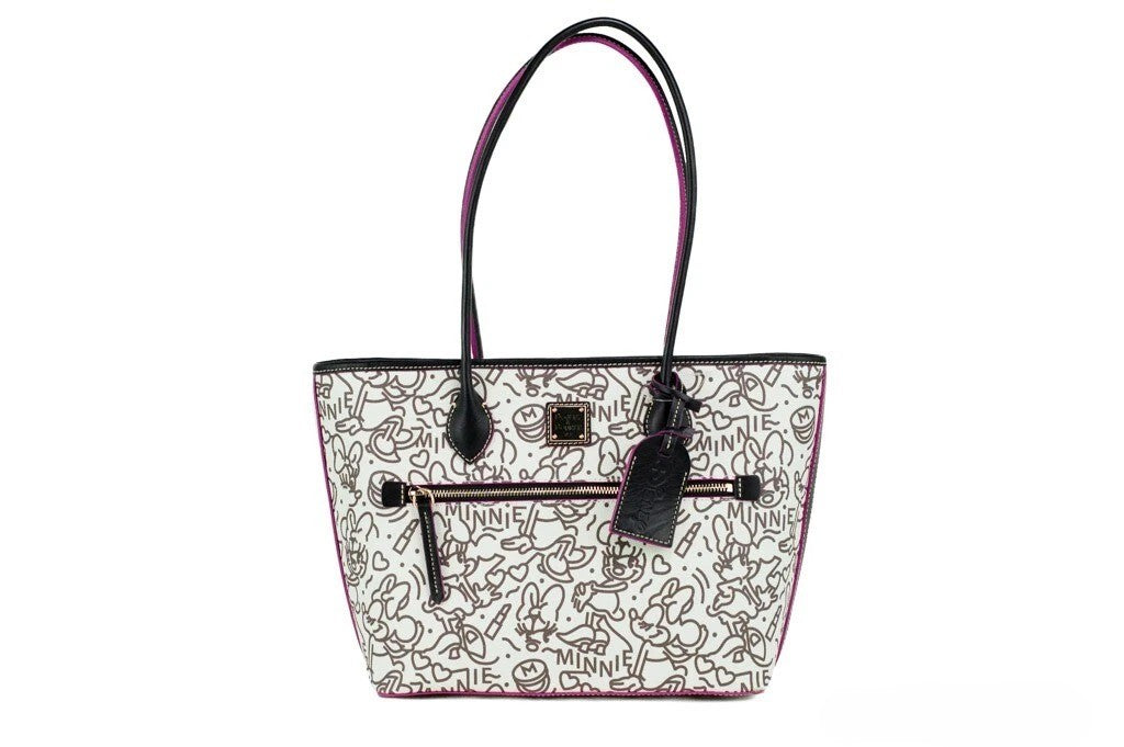 Dooney &amp; Bourke Disney Medium Minnie Mouse Line Art Coated Cotton Tote Handbag