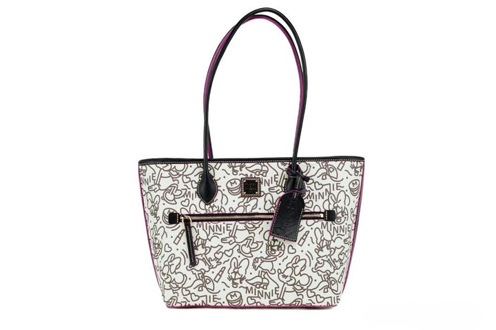 Dooney &amp; Bourke Disney Medium Minnie Mouse Line Art Coated Cotton Tote Handbag
