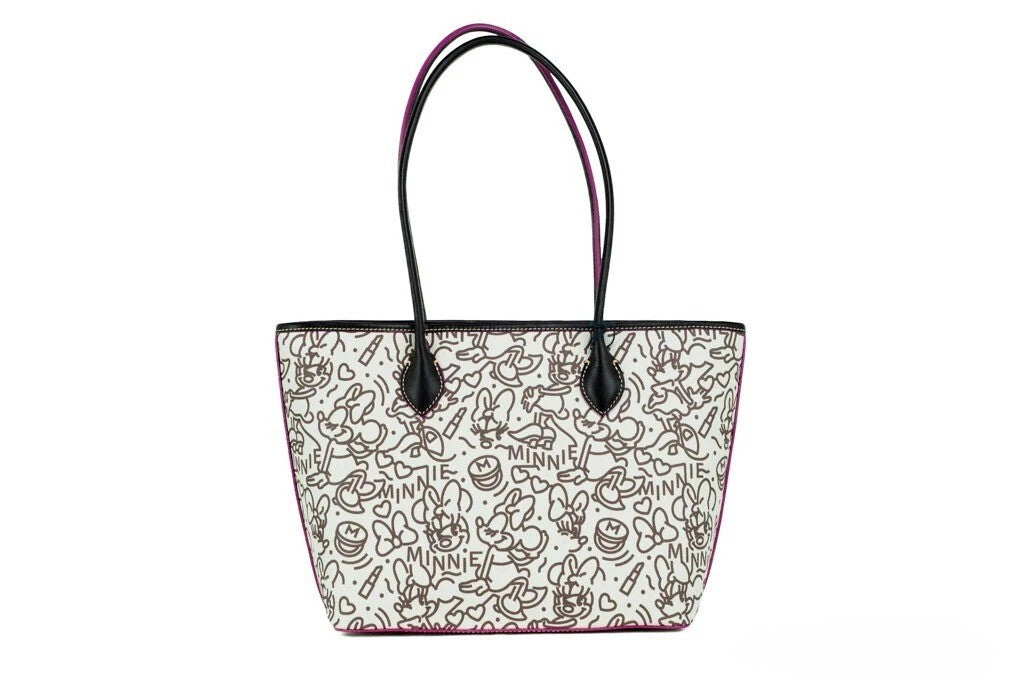 Dooney &amp; Bourke Disney Medium Minnie Mouse Line Art Coated Cotton Tote Handbag