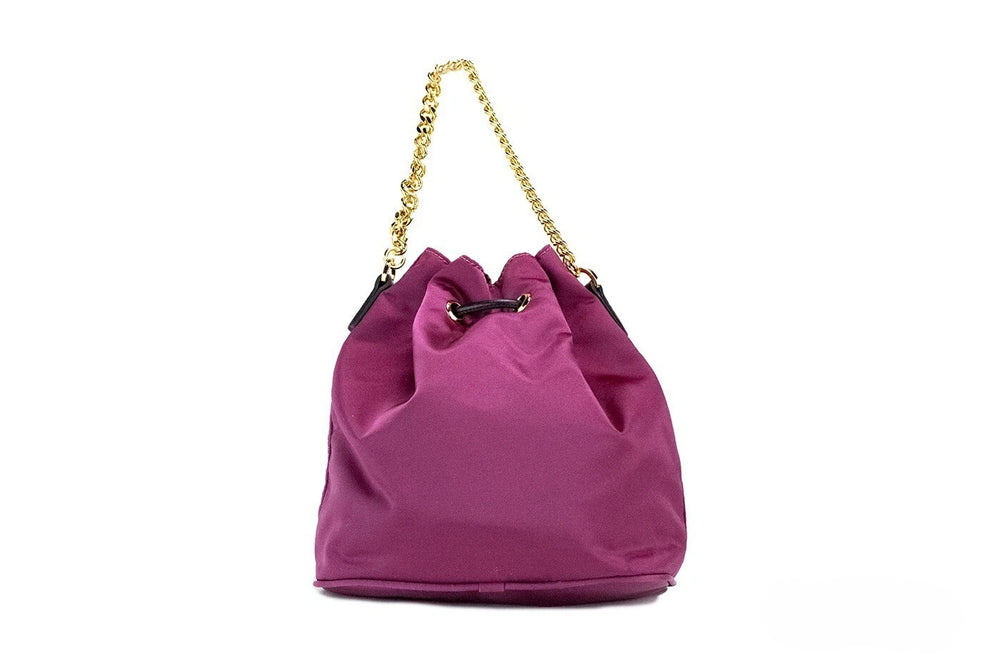Versace - Small Dahlia Nylon Medusa Pendant Bucket Chain Crossbody Bag Purse