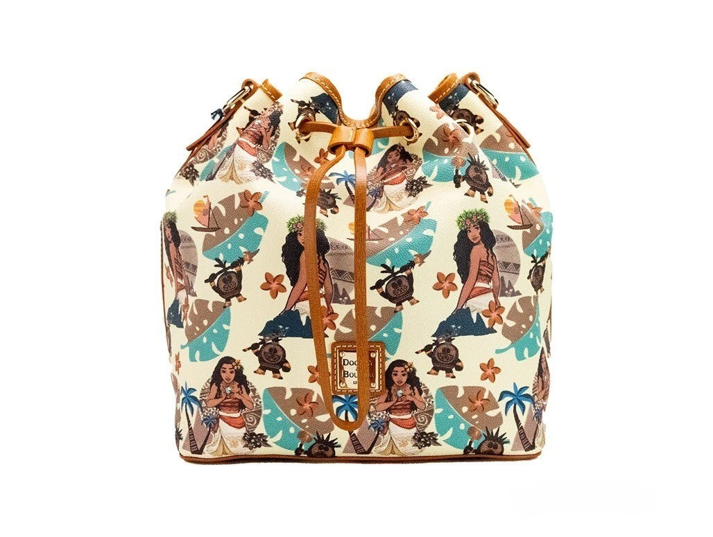 Dooney &amp; Bourke Disney Medium Moana Coated Cotton Bucket Crossbody Bag Purse