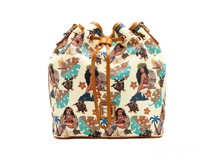 Dooney &amp; Bourke Disney Medium Moana Coated Cotton Bucket Crossbody Bag Purse
