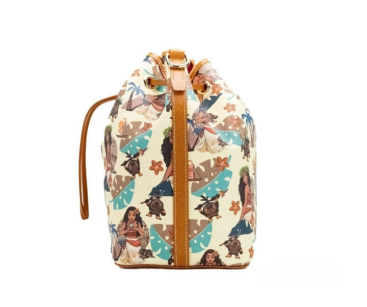 Dooney &amp; Bourke Disney Medium Moana Coated Cotton Bucket Crossbody Bag Purse