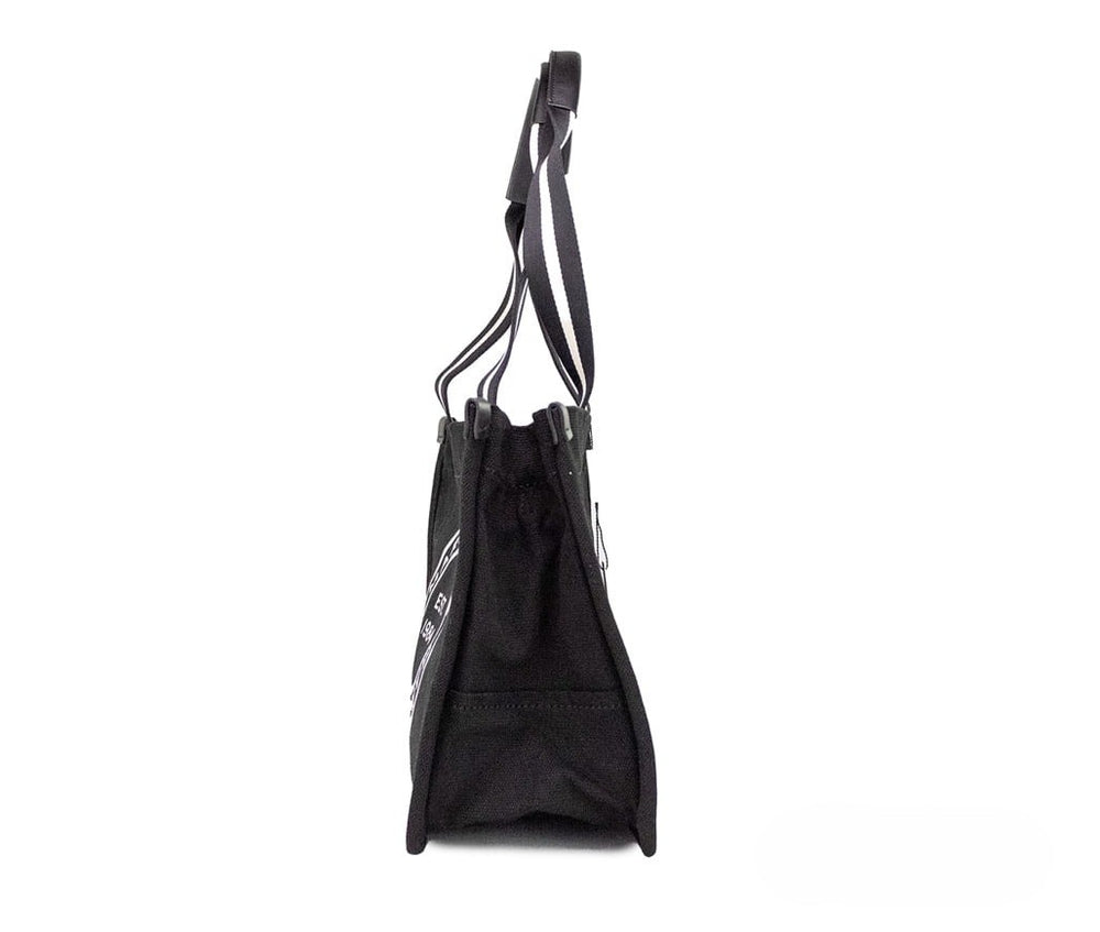 Marc Jacobs - Medium Black Canvas Fabric Shoulder Convertible Tote Purse Bag