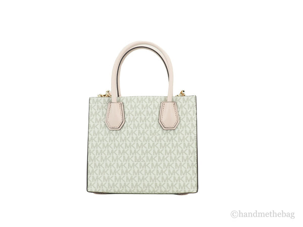 Michael Kors - MICHAEL KORS Mercer 35S1GM9M2B Medium Logo And Leather Accordion Crossbody Bag In Powder Blush Multi