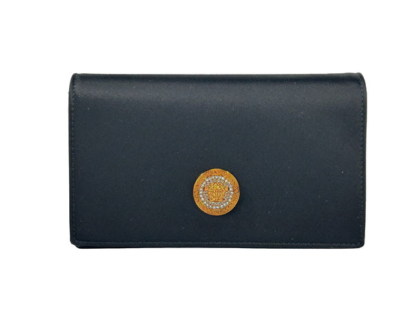 Versace - Mini Chain Black Crossbody Wallet Bag