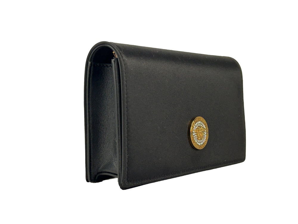 Versace - Mini Chain Black Crossbody Wallet Bag