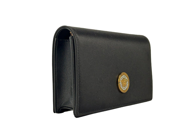 Versace - Mini Chain Black Crossbody Wallet Bag